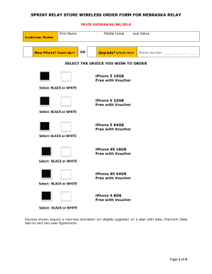 Sprint Relay Wireless Order Form