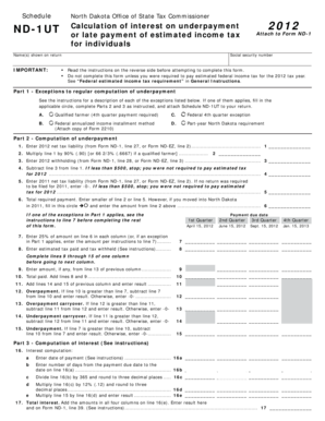 North Dakota ND-1UT Form