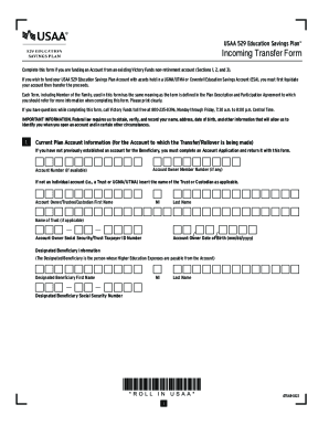 Fillable Online 529 Incoming Transfer Form Fax Email Print - pdfFiller