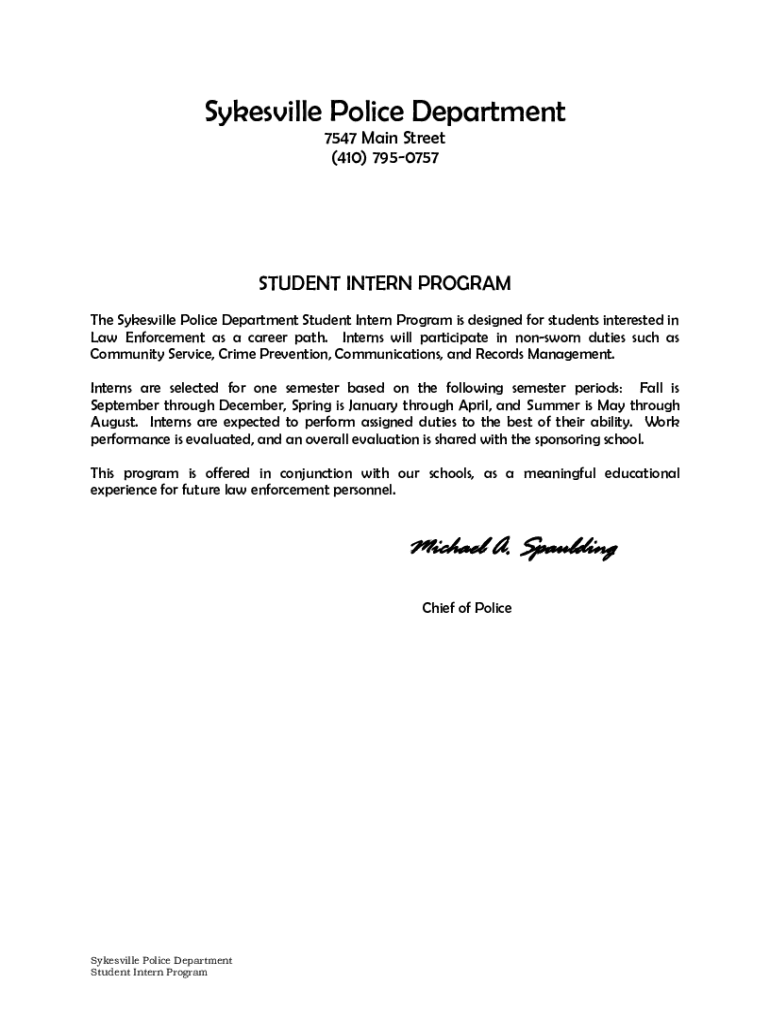 Fillable Online Sykesville Police Department Fax Email Print pdfFiller