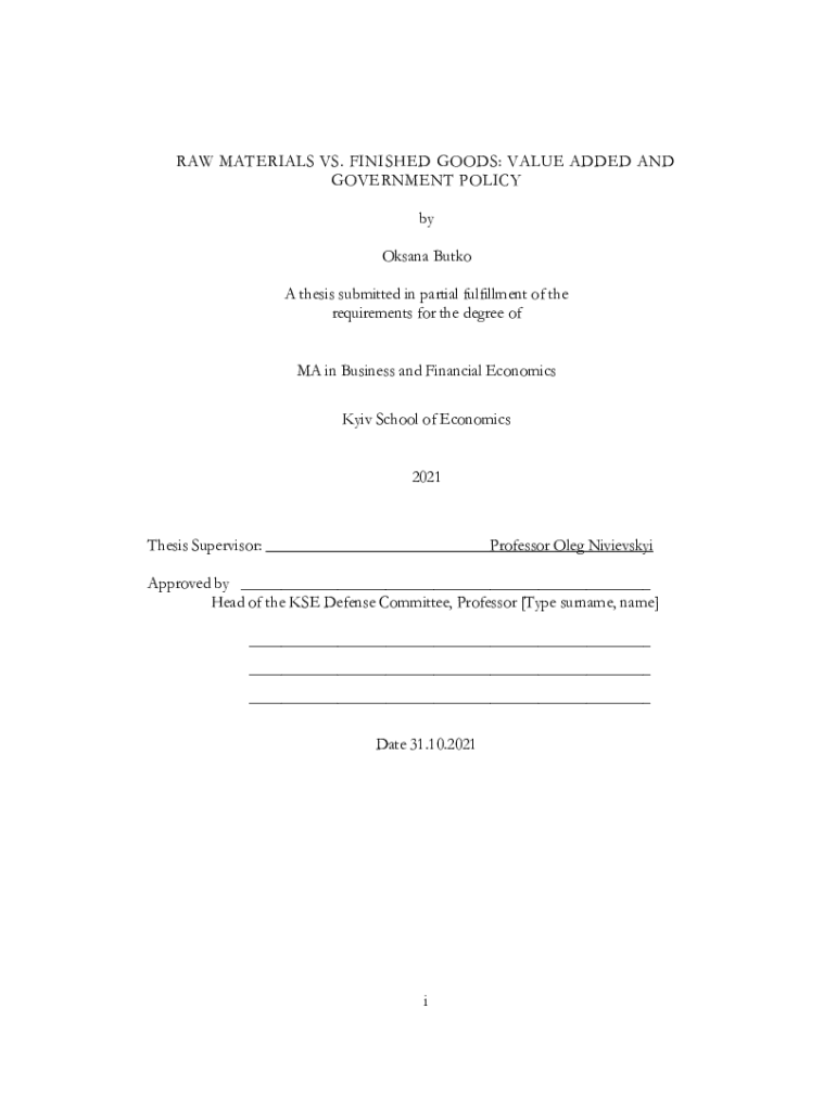 Fillable Online raw materials vs. finished goods value added and Fax