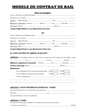 Conclure un contrat de bail de location en tant que locataire ...