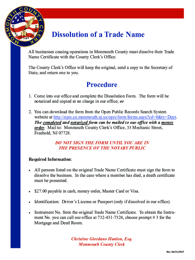 Fillable Online Trade Names Open Public Records Search System Fax