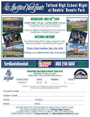 Fillable Online The Click-it-or-Ticket Box Office,... - Hartford Yard Goats Fax Email Print ...