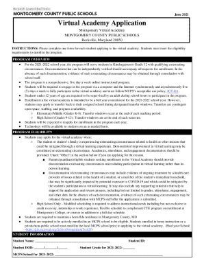 Virtual Academy Application Form V7 - June 2021 ...