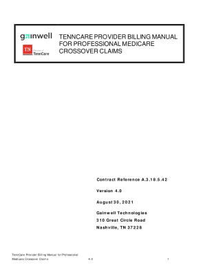 TennCare Provider Billing Manual for Professional Medicare Crossover Claims v20 20200310