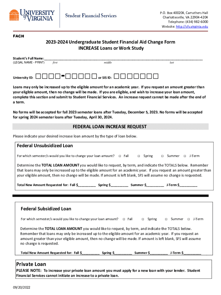 Fillable Online Requesting Changes to Your Aid - Student Financial ...