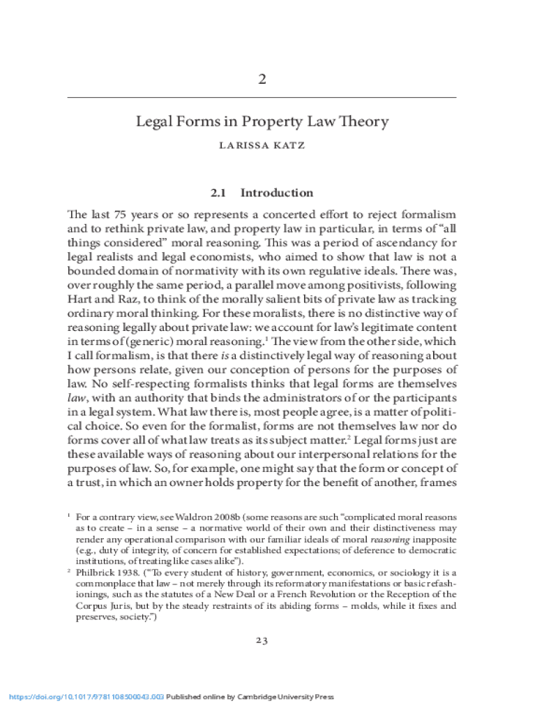 Fillable Online tspace library utoronto 2 Legal Forms in Property Law
