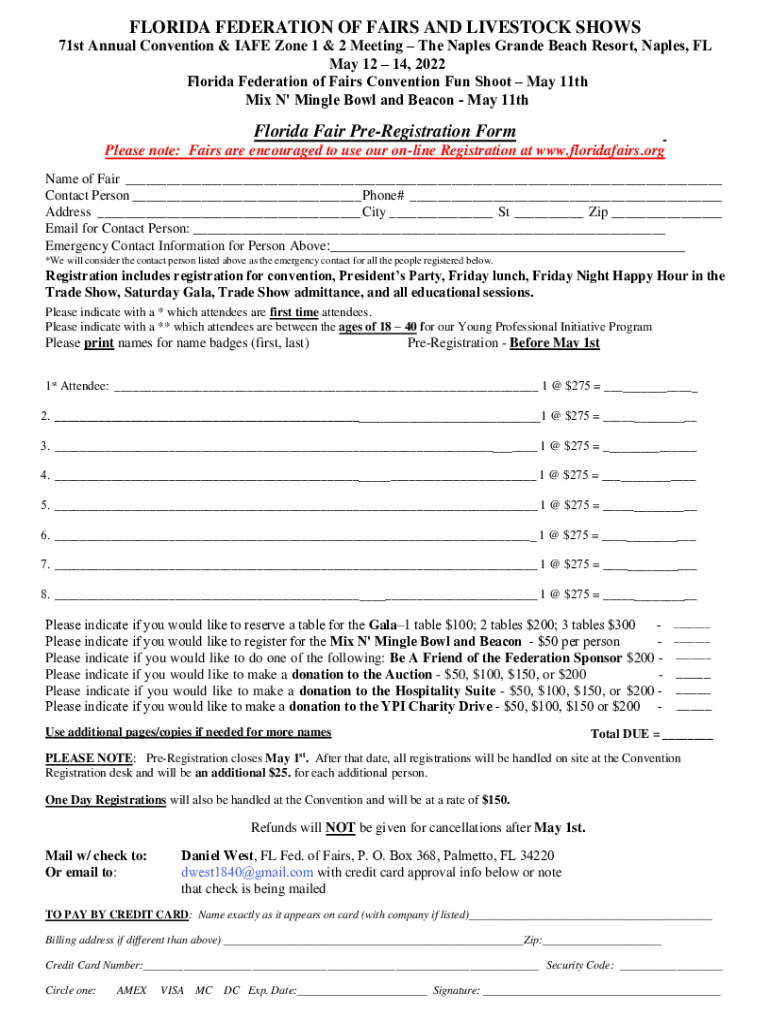 Florida Federation of Fairs Convention Fun Shoot May 11th Preview on Page 1
