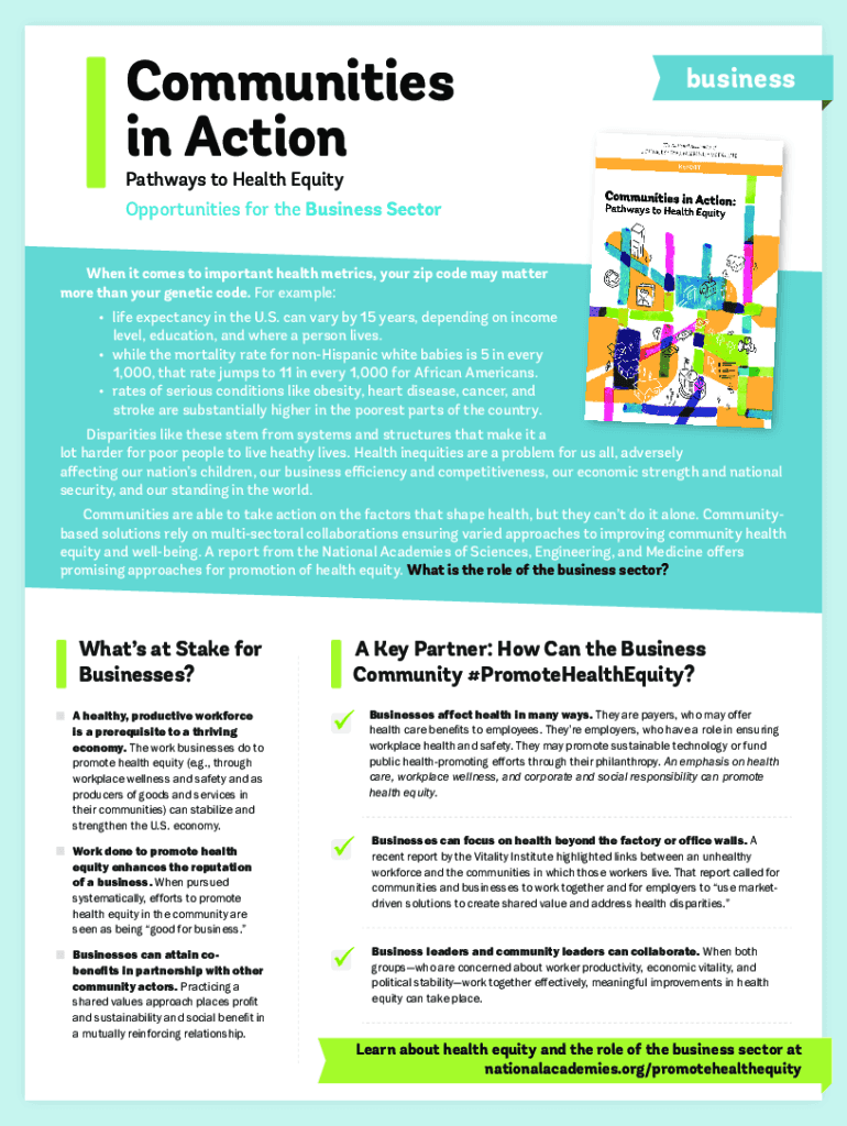 Communities In Action Pathways To Health Equity Fillable Online Resource: Communities in Action: Pathways to Health