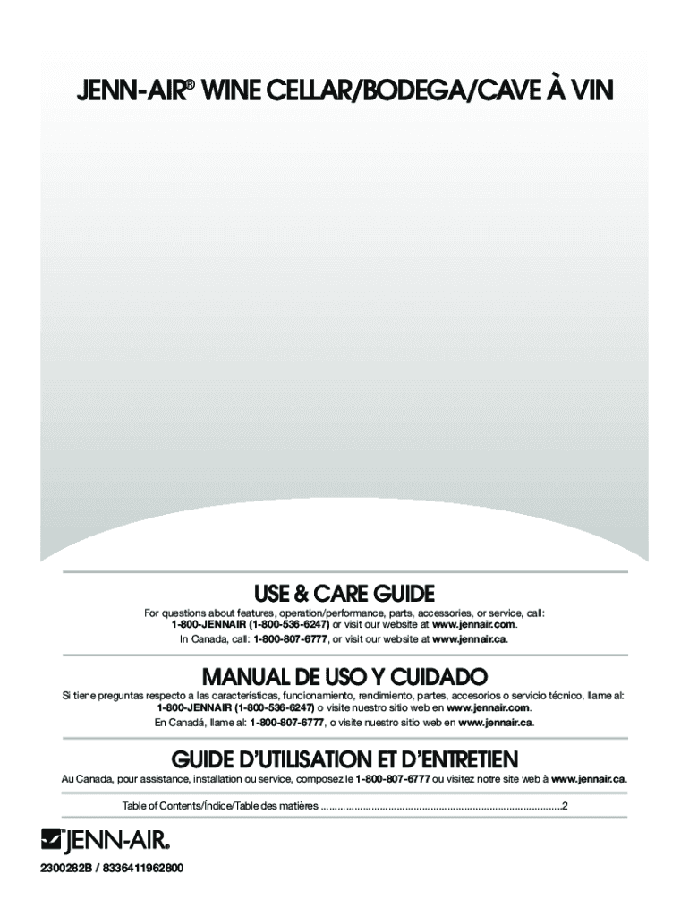 Fillable Online Jennair 24 Inch Under Counter Wine Cellar New Open Box