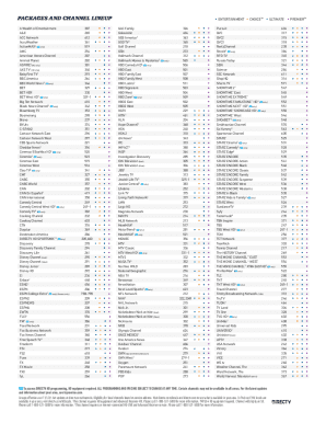 Fillable Online AT&amp;T TV Ultimate - Package Channel Lineup Fax Email ...