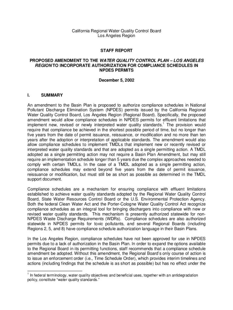Fillable Online Amendments to the Water Quality Control Plan for the