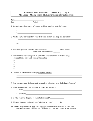Fillable Online Basketball Worksheet Fax Email Print - pdfFiller