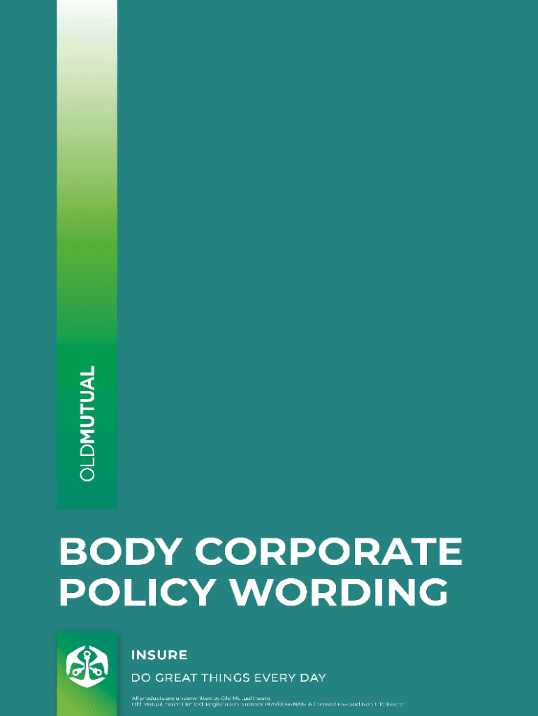 Fillable Online body corporate Fax Email Print pdfFiller