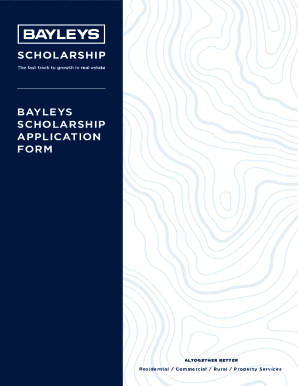BAYLEYS SCHOLARSHIP APPLICATION FORM