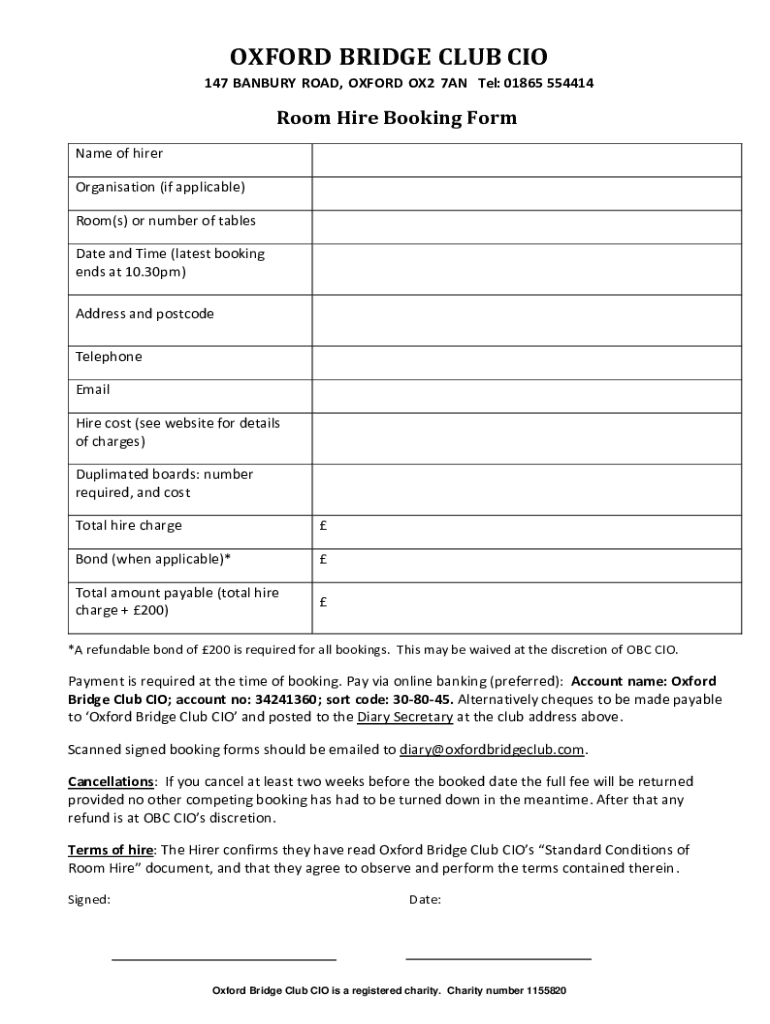 Fillable Online Oxford Bridge Club - Family Information Service Fax ...