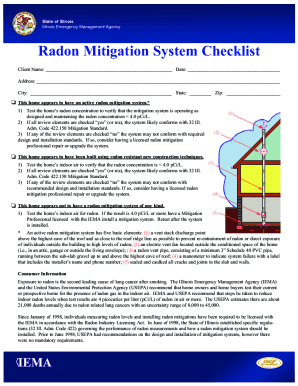 radon mitigation system inspection checklist. ...