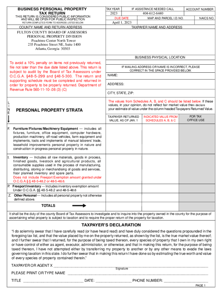 ga business property tax return Preview on Page 1