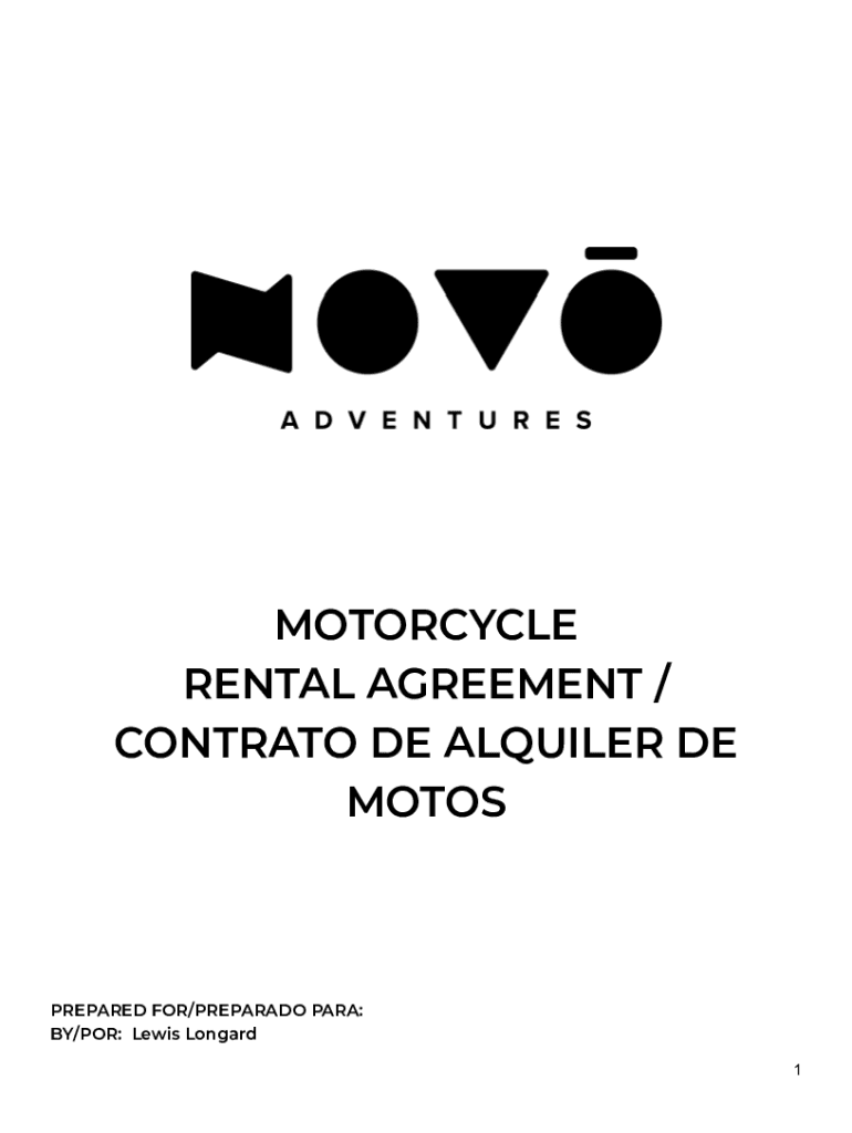 Completable En línea motorcycle rental agreement / contrato de alquiler
