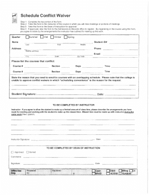 Fillable Online HOW DO I COMPLETE THE TIME CONFLICT FORM? Fax Email ...