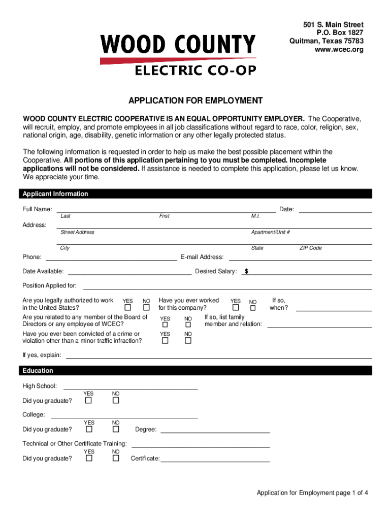 Fillable Online Wood County Electric Fill Online, Printable, Fillable