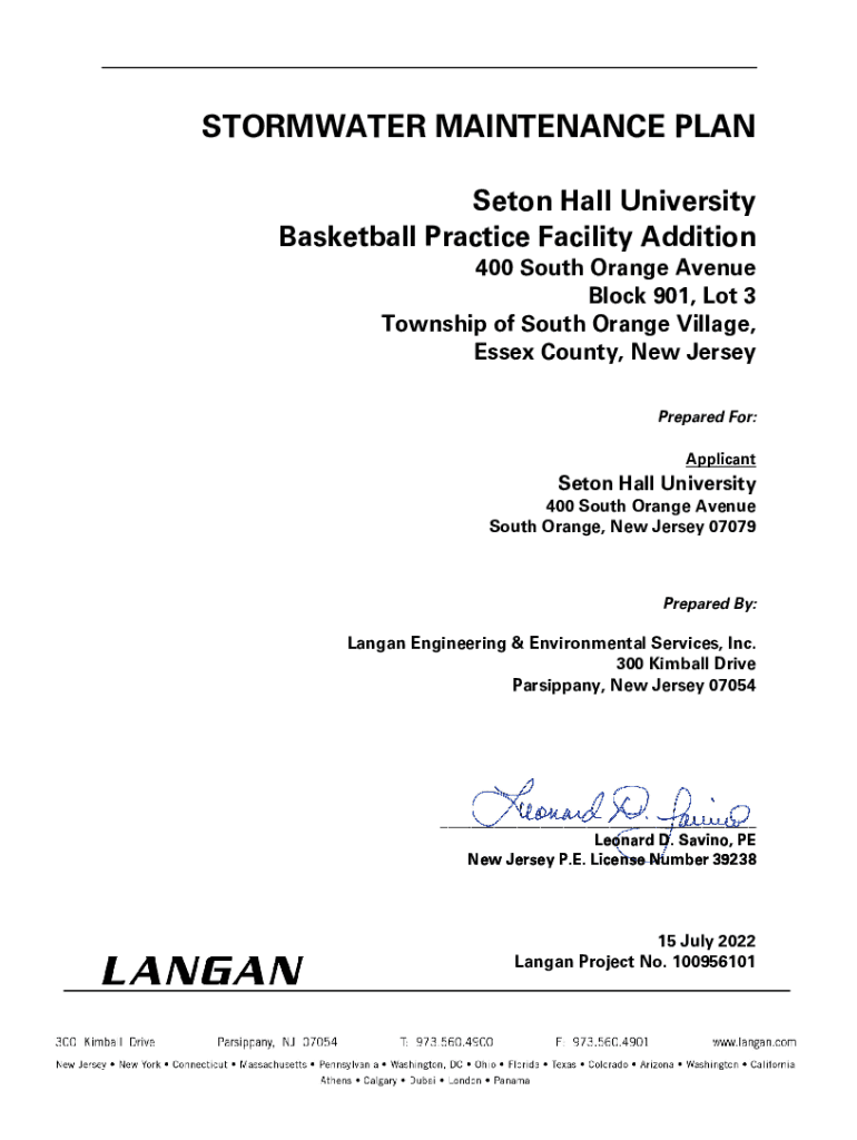 Fillable Online South Orange Planning Board Could Rule on Seton Hall