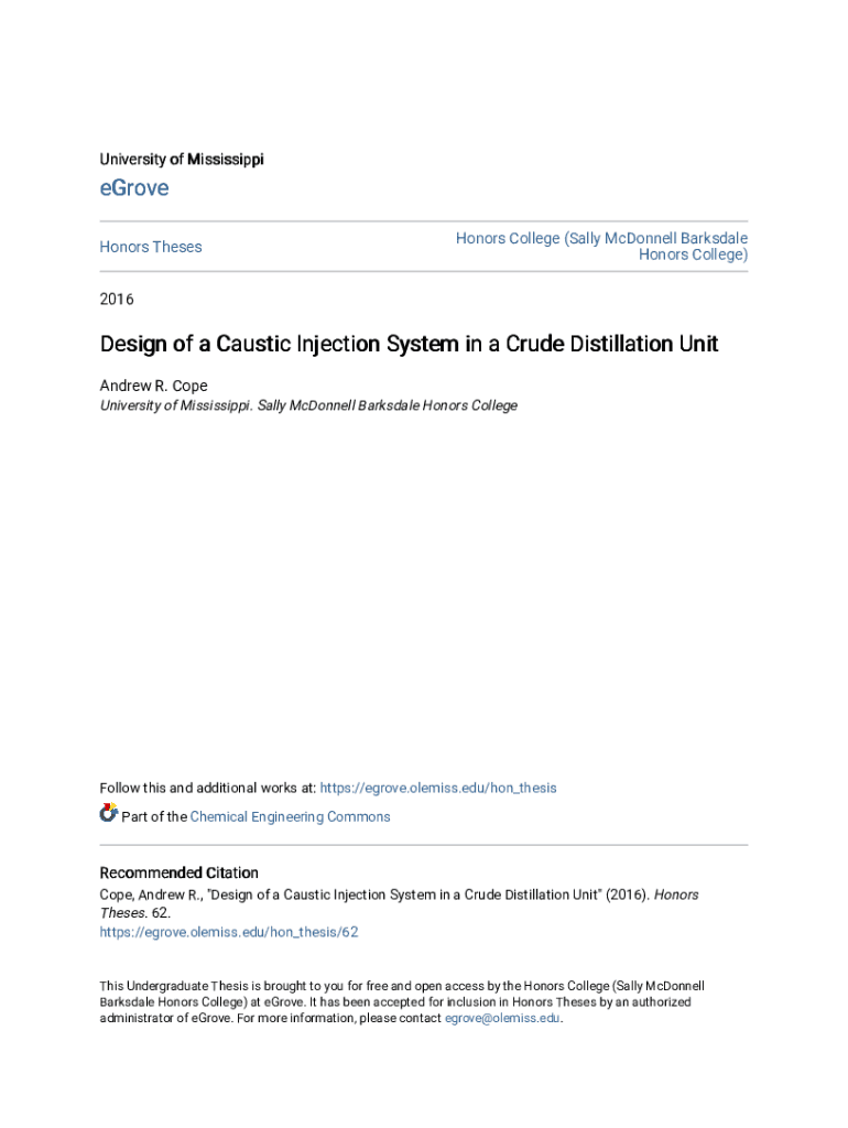 Fillable Online Design of a Caustic Injection System in a Crude