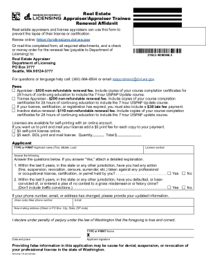 Real Estate Appraiser/Appraiser Trainee Renewal Affidavit. Real estate appraisers and trainee appraisers can use this form to prevent the lapse of their license or certification.
