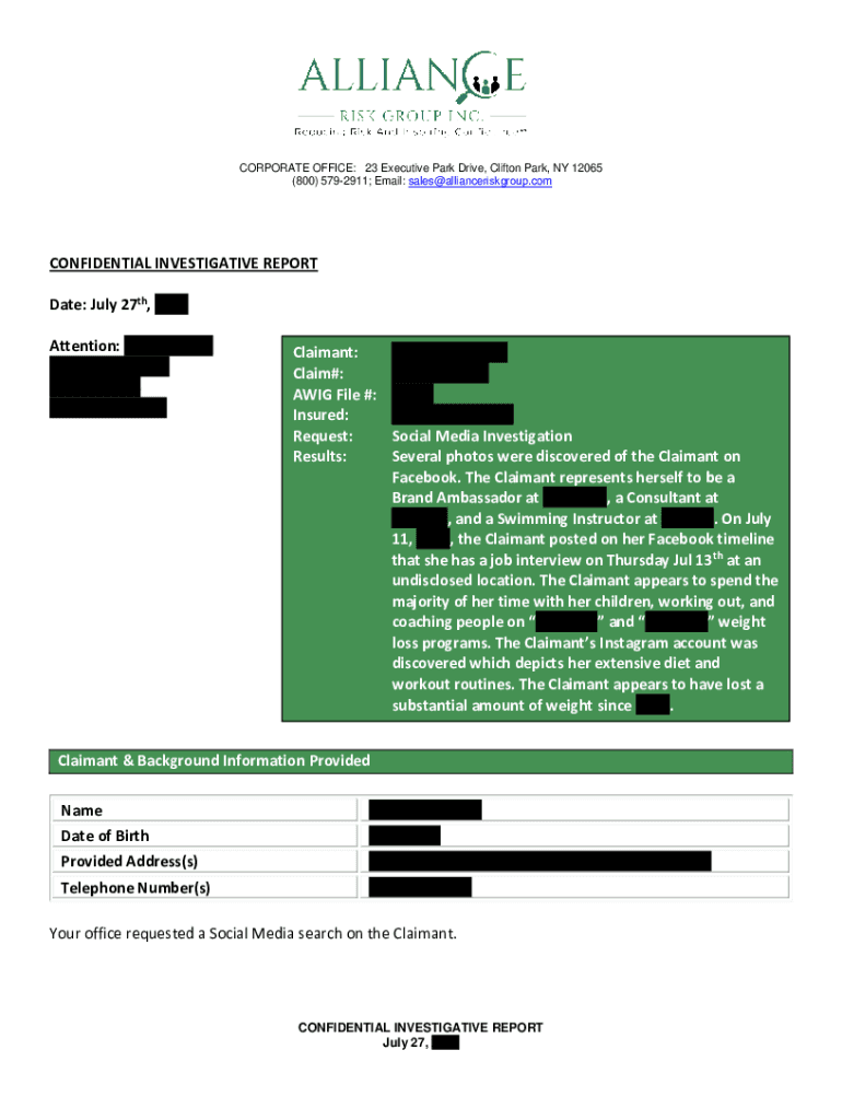 Fillable Online Nancy DeLao Gallagher Bassett P.O Box 2934 Clinton, IA