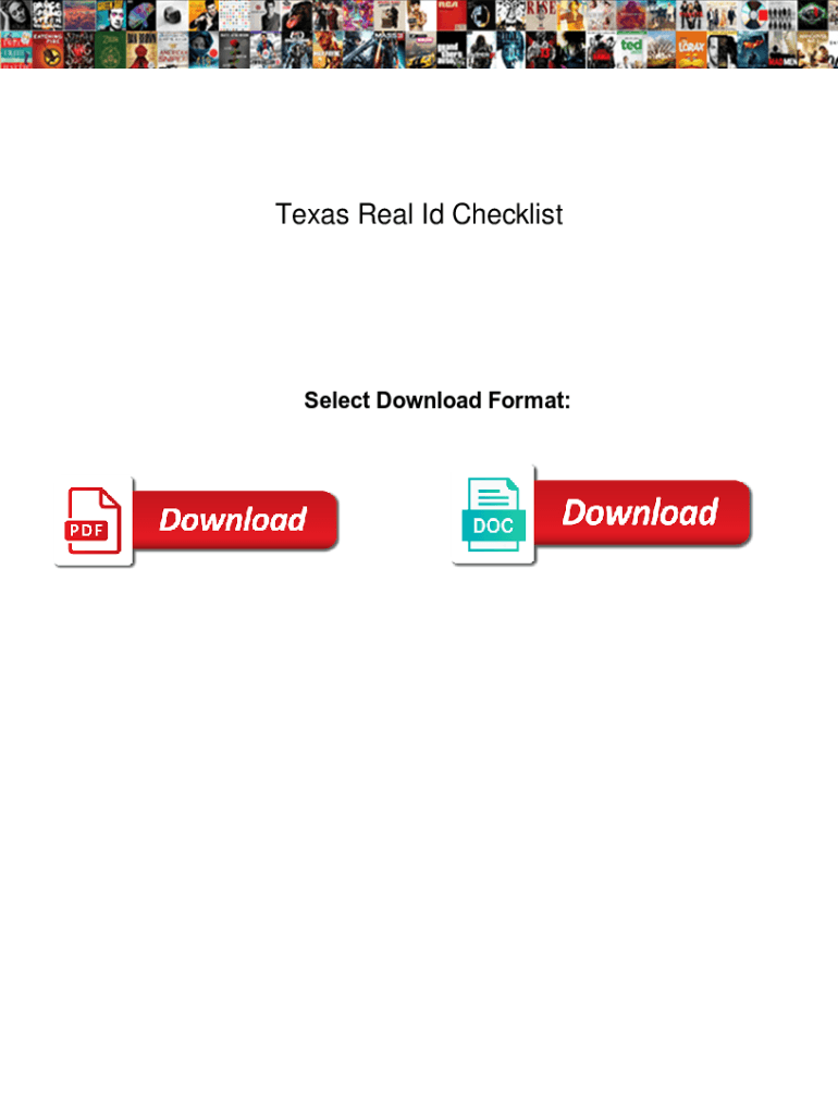 Fillable Online Texas Real Id Checklist. Texas Real Id Checklist