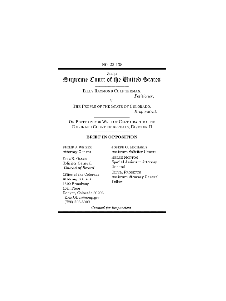 Fillable Online BILLY RAYMOND COUNTERMAN, Fax Email Print pdfFiller