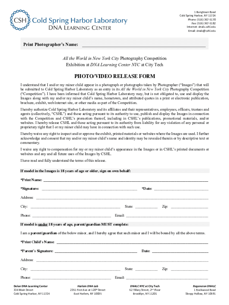 Fillable Online CSHL DNA Learning Center Cold Spring Harbor