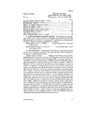 Fillable Online armypubs army GENERAL ORDERS) HEADQUARTERS DEPARTMENT ...