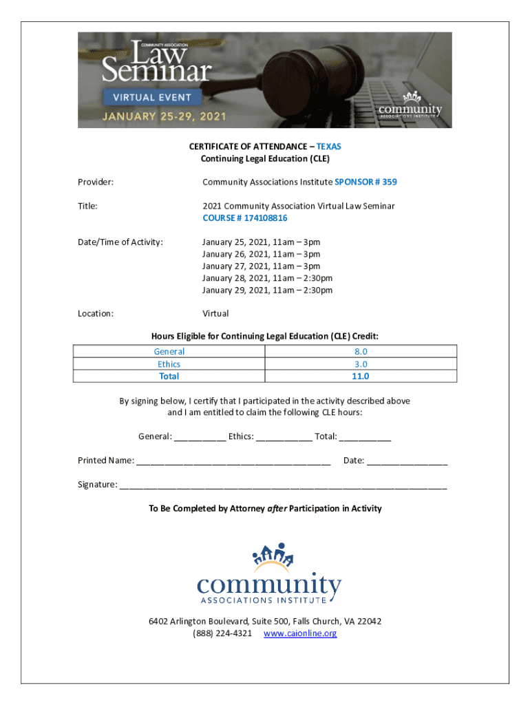 Fillable Online Pa cle certificate of attendance Fax Email Print pdfFiller