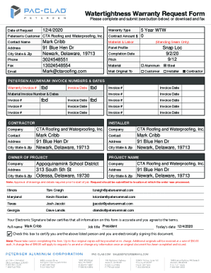Roofing Warranty Template - Fill Online, Printable, Fillable ...