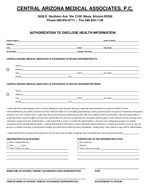 Patient FormsCentral Arizona Medical Association