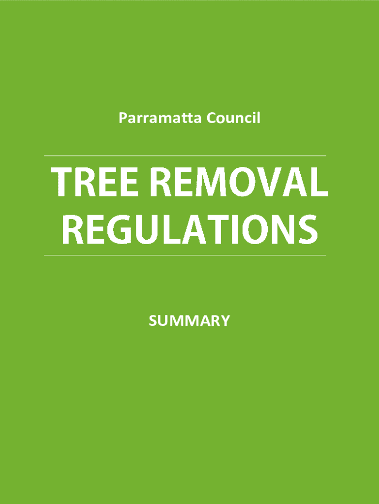 Fillable Online Tree Removal Parramatta Council Regulations (Summary