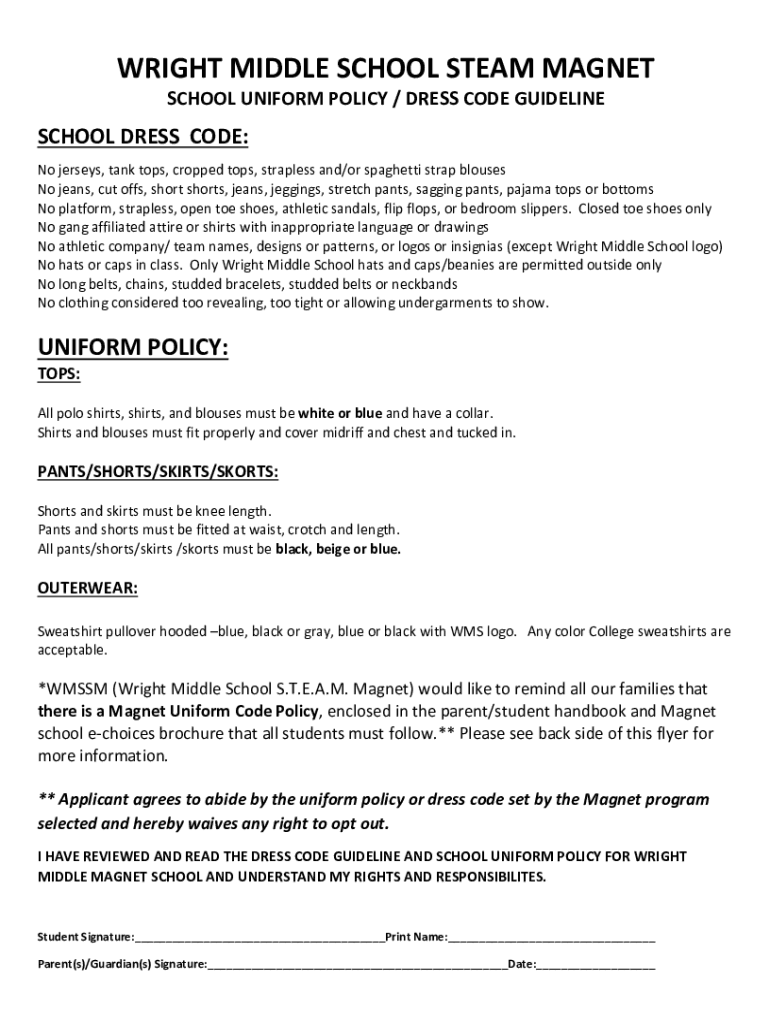 Completable En línea wright middle school steam school uniform