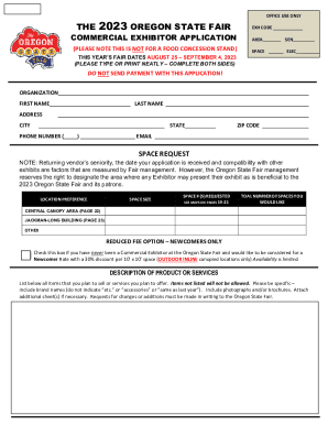 Fillable Online Oregon State Fair Vendor Application. ... Fax Email ...