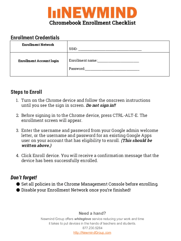 Fillable Online How To Enroll a Chrome Device in Your Domain Fax Email