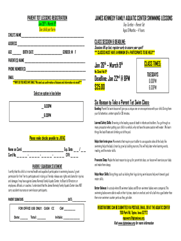 Fillable Online James Kennedy aquatic center (Tipton) All You Need to