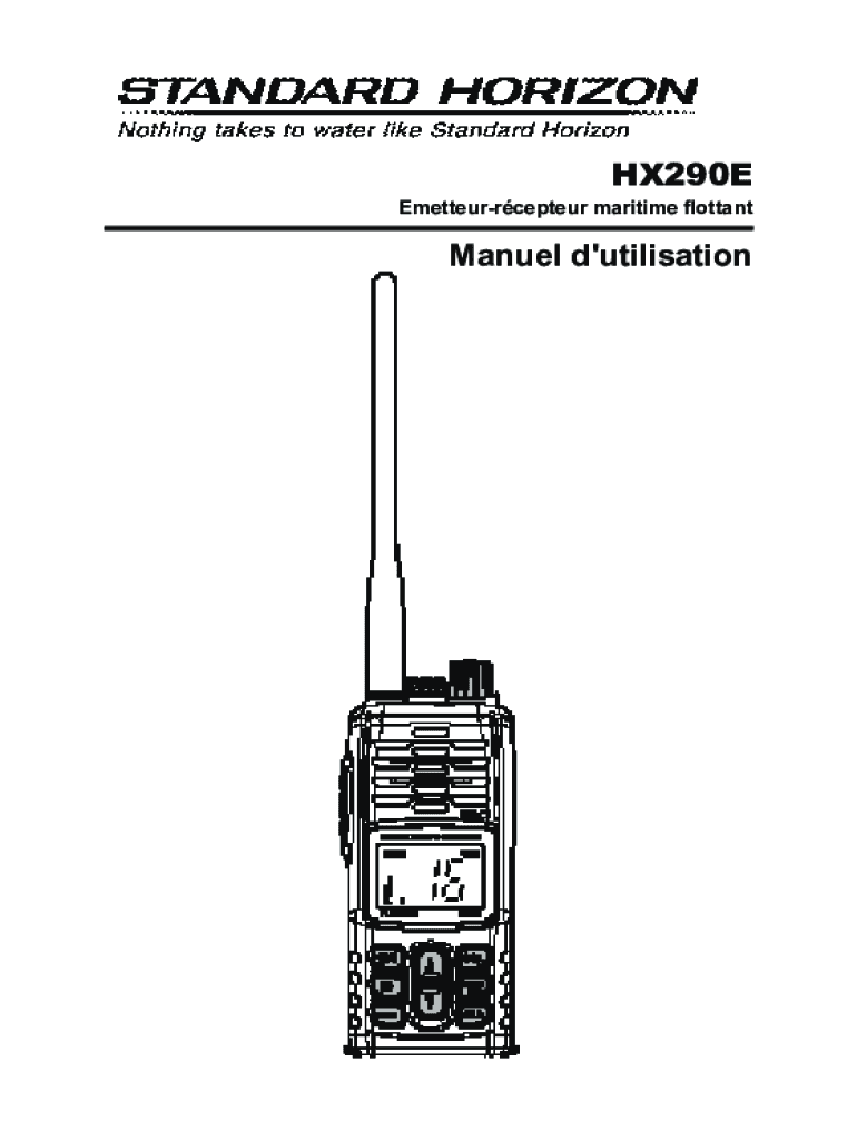 Fillable Online Standard Horizon HX290 Owner's Manual Fax Email Print