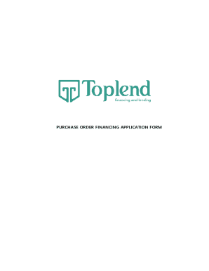 PURCHASE ORDER FINANCING APPLICATION FORM