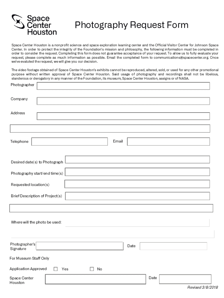 Fillable Online Photography Request Form Fax Email Print pdfFiller