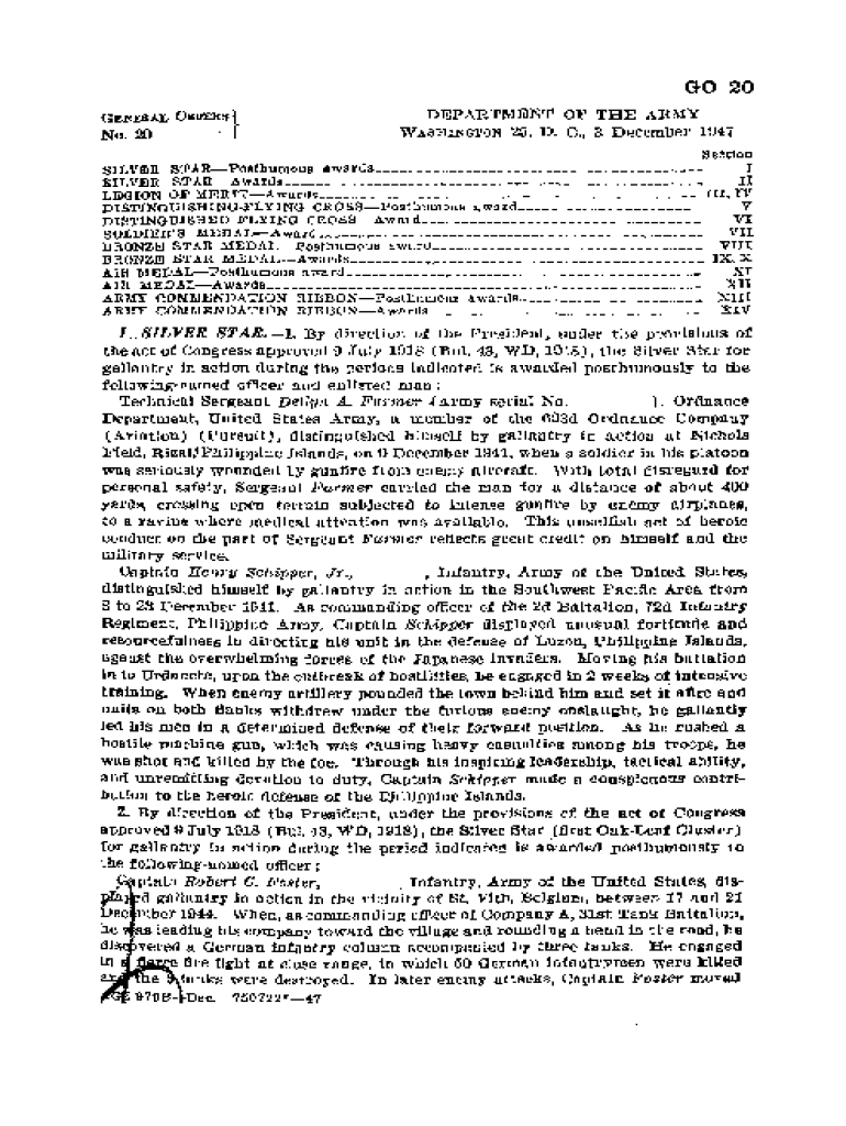 Fillable Online armypubs army General Orders, No. 20 (U.S. War ...
