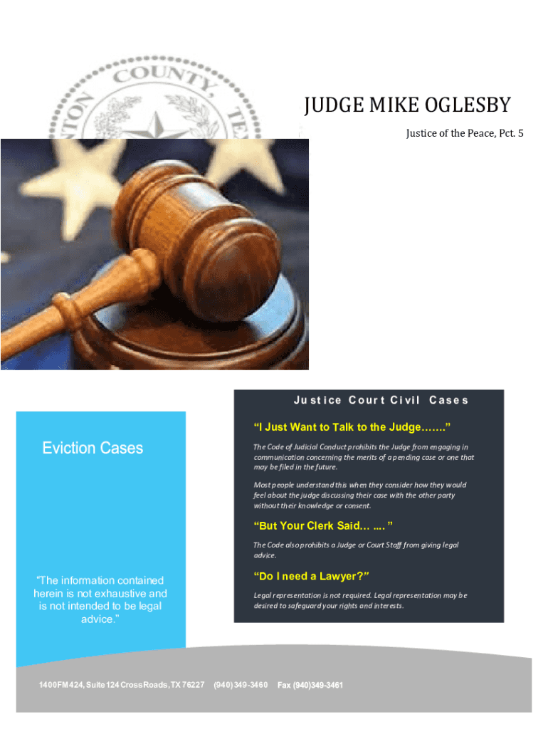 Fillable Online Texas Justice of the Peace Duties, Responsibilities