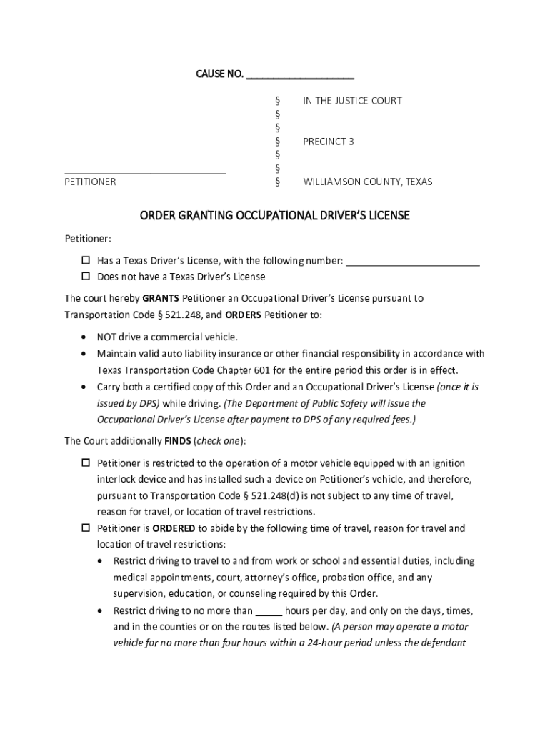 Fillable Online EX PARTEIN THE JUSTICE COURTPRECINCT NO Fax Email Fillable Online EX PARTEIN THE JUSTICE COURTPRECINCT NO Fax Email