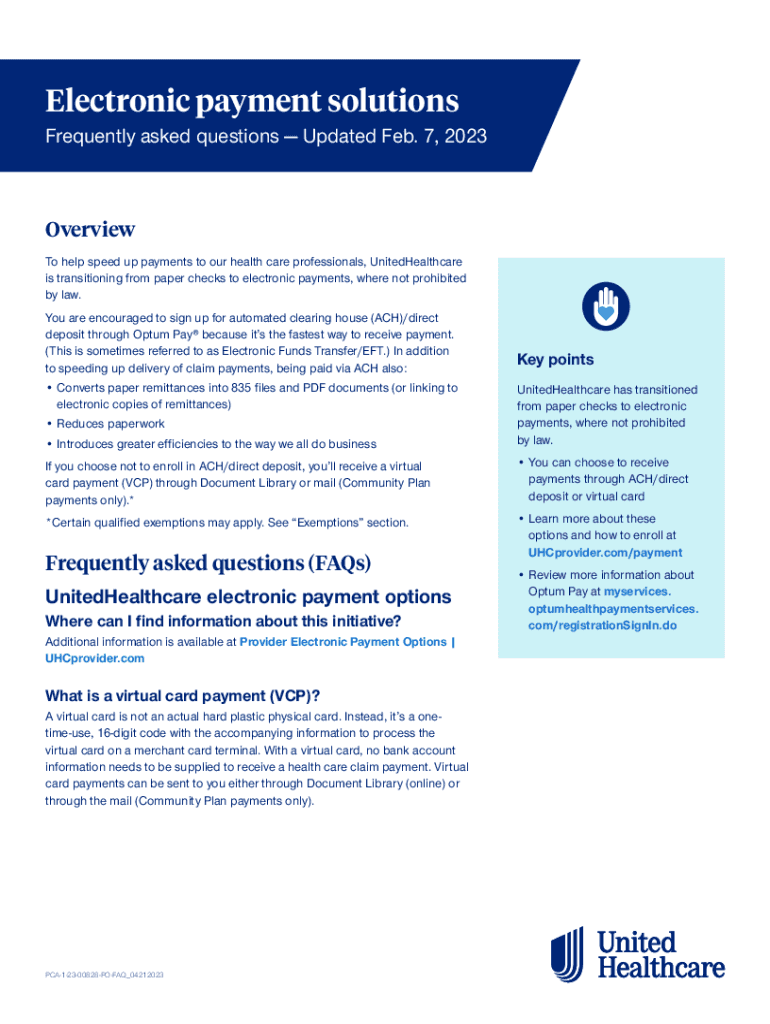 Fillable Online UnitedHealthcare providers moving to electronic claim