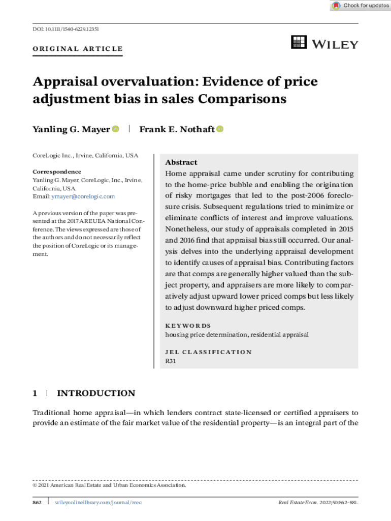 Fillable Online Evidence of Price Adjustment Bias in Sales Comparisons